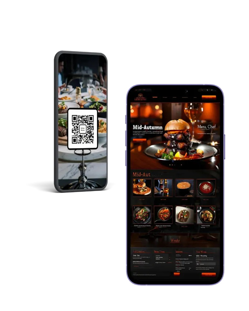 Menù digitale consultato da smartphone tramite QR code